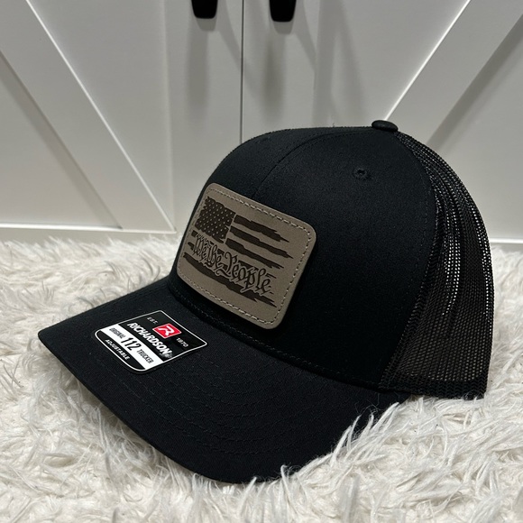 Trucker SnapBack Richardson 112 Hat. We the people flag. - Picture 1 of 2